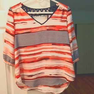 IZ Womens red white and blue blouse.  Good condition.
